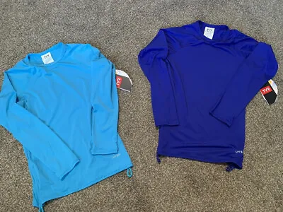 Buy TYR  Girl’s Long Sleeve Sun Shirt UPF 50+ Size M 7-8 Blue Or Turquoise NEW • 7.87£