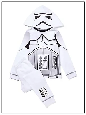 Buy Boys Disney Star Wars Pyjamas Sleeved White PJs Character Nightwear 2-8 Yrs NEW • 13.99£