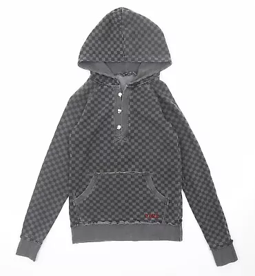 Buy VANS Womens Grey Check Cotton Pullover Hoodie Size 8 Pullover • 8.75£
