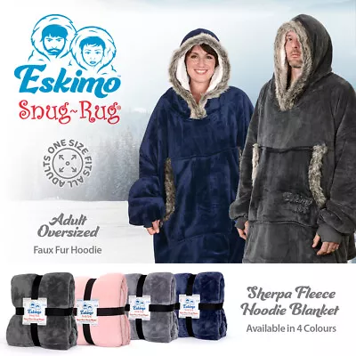 Buy Hoodie Oversized Blanket Sherpa Fleece Extra Large Giant Hooded Sweatshirt Adult • 36.99£