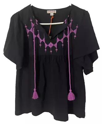 Buy KNOX ROSE Peasant Embroidered Top Size X-Large *NWT* MSRP $30.00 • 14.20£