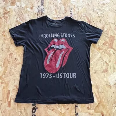 Buy The Rolling Stones T Shirt Grey Large L Mens US Tour 1975 Music Band Graphic • 12.99£