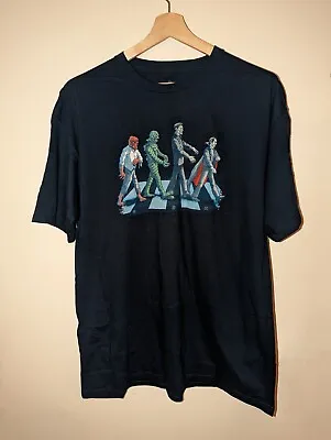 Buy Universal Monsters Novelty T Shirt Beatles Abbey Road New Navy M Jersey Cotton  • 17.99£