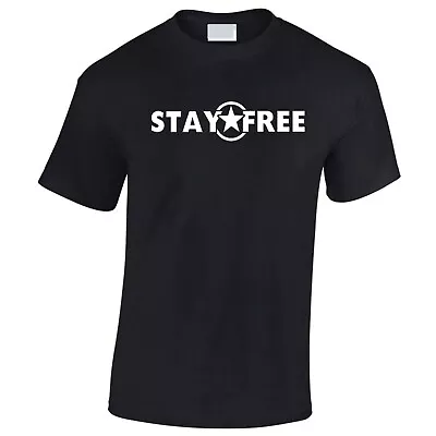 Buy Punk Rock Men's T-Shirt Inspired Clash Joe Strummer Stay Free Small - 5XL • 11.99£