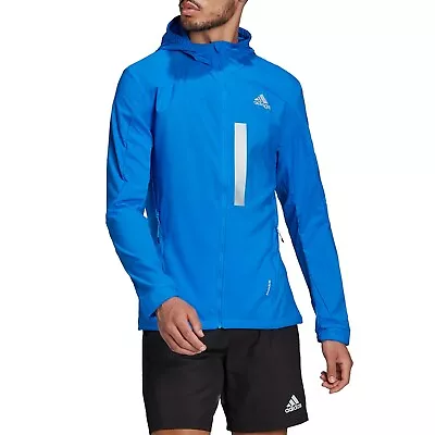Buy Adidas Marathon Running Jacket Mens Fitness Lightweight Windbreaker Blue • 63.99£
