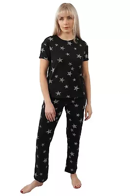 Buy Ex M&S Womens Ladies Pyjamas Star PJ Top Bottom Set Loungewear Cotton Size 6-24 • 14.99£
