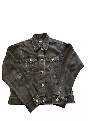 Buy Ladies Denim Black Jacket, Size 10, Barely Been Worn • 10£