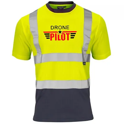 Buy Drone Pilot Custom Printed Hi Viz Vis   Safety Reflective T-shirt • 14.49£