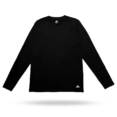 Buy Mens Premium Cotton Full Sleeve T-shirt - Black • 10.50£
