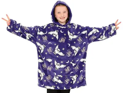 Buy Girls Harry Potter Hedwig Purple Oversized Hoodie Blanket One Size Hooded Fleece • 19.99£