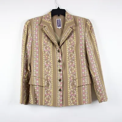 Buy Vintage Zelda Womens Blazer Floral Embroidered Jacket  Size 8 • 47.24£