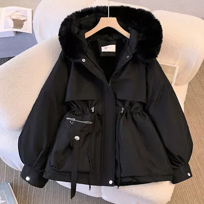 Buy Women's Parka Hooded Fleece Padded Winter Warm Coat Ladies Fur Jacket Outwear.*+ • 39.68£