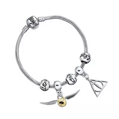 Buy The Carat Shop Harry Potter Bracelet Charm Set Deathly Hallows/Snitch/3 Spell Be • 36.36£