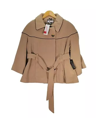 Buy Principles By Ben De Lisi Petite Cape Jacket Coat Light Brown Size 18 Wool Blend • 29.99£
