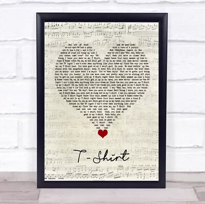 Buy T-Shirt Script Heart Song Lyric Quote Music Print • 35.95£
