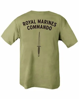 Buy Royal Marines Commando T-shirt British Navy Units Olive Cotton Double Printed • 10.99£