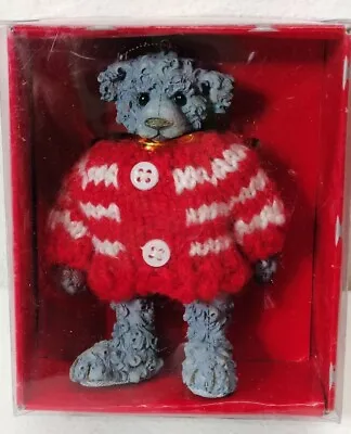 Buy Vintage Ornament Grumpy Bear In Sweater Jointed Resin May Stores Xmas Decor NEW • 7.59£