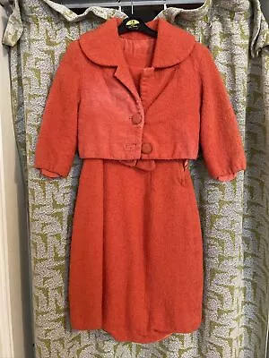 Buy Vintage 1950s Coral Dress And Jacket Small • 10£