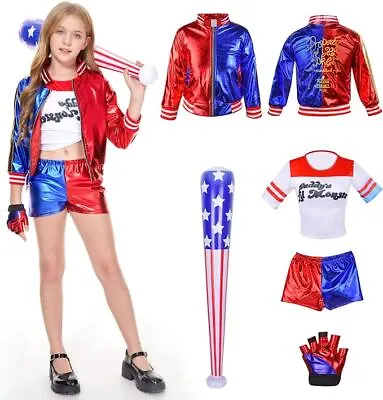 Buy Suicide Squad Kids Harley Quinn Costume Girls Book Day Fancy Dress Outfit New • 9.99£