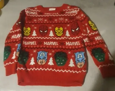 Buy Marvel Christmas Jumper 4 Years Iron Man Spiderman Hulk • 9.99£