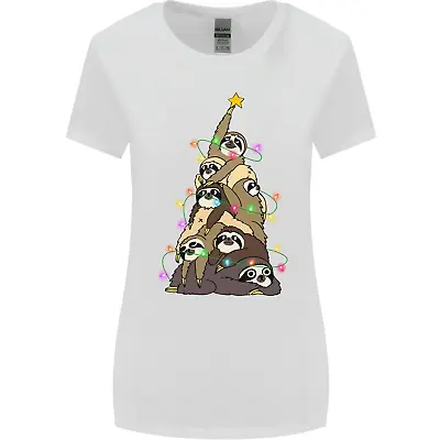 Buy Christmas Sloth Tree Funny Xmas Womens Wider Cut T-Shirt • 8.99£