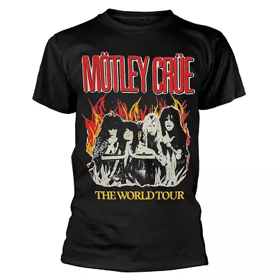 Buy Motley Crue Vintage World Tour Flames Black T-Shirt NEW OFFICIAL • 16.59£