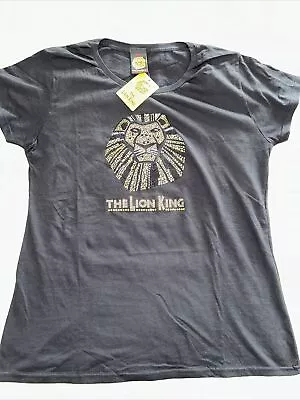 Buy New Ladies The Lion King Tour Black Rhinestud T Shirt Size XL • 12£