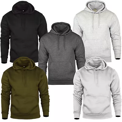 Buy Mens Fleece Hoodie Top Jumper Pullover Hooded Sweatshirt Plain Hoody S To 5XL • 13.99£