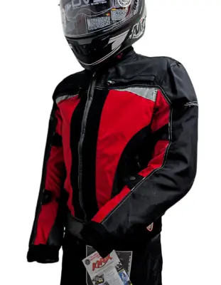 Buy Half Price - Spada Mens Textile Waterproof Motorcycle Jacket Red Size 42 Grd • 39.99£