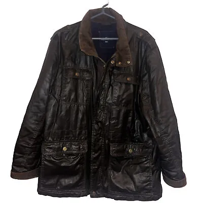 Buy Men’s Blue Harder Faux Leather Jacket Size XL  • 25£