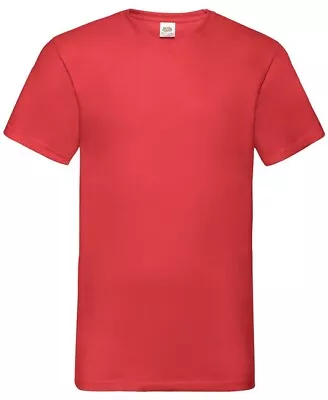 Buy Fruit Of The Loom Men's V Neck T-Shirt Plain T Cotton Casual Tee Top Valueweight • 6.75£