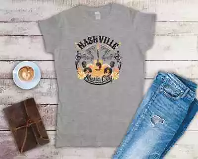 Buy Nashville Music City Country Music Ladies Fitted T Shirt Sizes Small-2XL • 12.49£