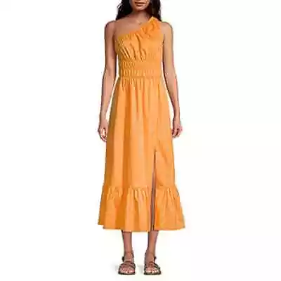 Buy A.n.a Tall Sleeveless Asymmetrical Summer Flare Maxi Dress Women's Yellow 0X  • 14.17£