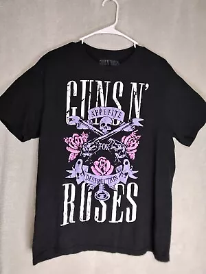 Buy Bravado Guns And Roses Appetite For Destruction Womens Shirt Size L Skull Black • 14.77£