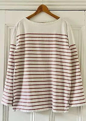 Buy Uniqlo Women’s Pink & White Breton Striped Loose-Fit T-Shirt Top M UK 12 EU 40 • 16.99£