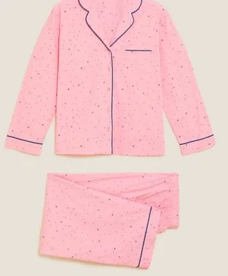 Buy M&S COLLECTION Pure Cotton Cool Comfort™ Star Revere Pyjama UK Size 12 BNWT   • 17.99£