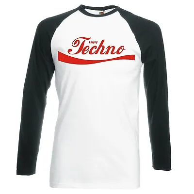 Buy Funny  Enjoy Techno  Music Longsleeve Baseball T-shirt • 16.99£