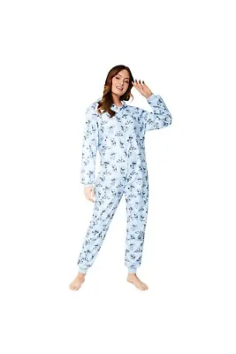 Buy Disney Adult Unisex Stitch Coral Fleece All In One Pyjama Long Sleeved • 23.49£