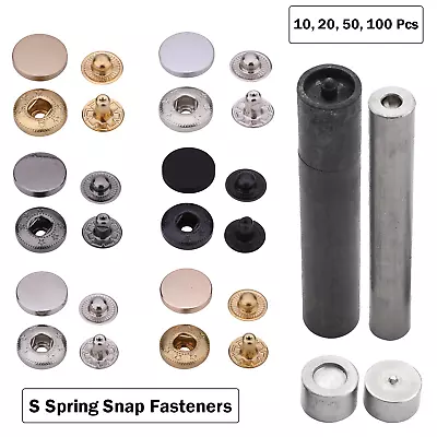 Buy Heavy Duty Poppers Snap Fasteners Press Studs With Hand Tool Leather Craft Bags • 16.09£