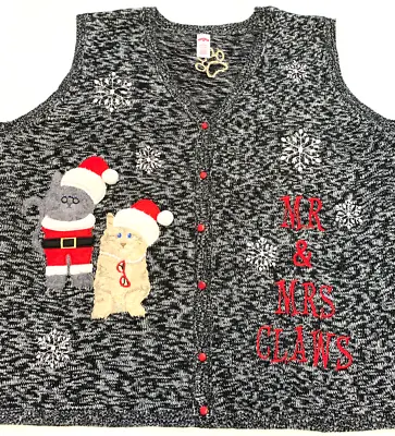 Buy Cat Kitten Theme Cardigan Sweater Ugly Xmas Womens 4XL Holiday Grannycore Elf • 23.57£