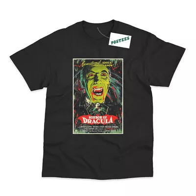 Buy Retro Illustrated Movie Poster Inspired By Horror Of Dracula DTG Printed T-Shirt • 14.25£