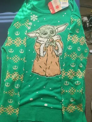 Buy NWT Disney Star Wars Grogu Baby Yoda Christmas Sweater Girls Size XXL New • 8.04£
