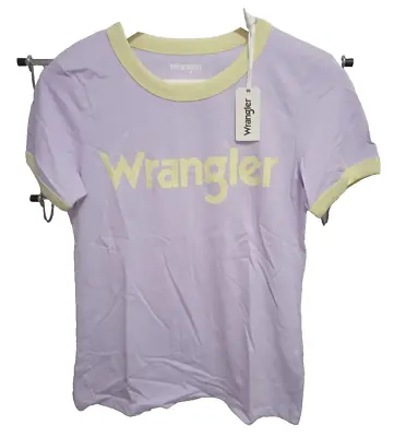 Buy Wrangler Womens Pastel Violet Ringer Tee T Shirts Size S/M/L • 8£