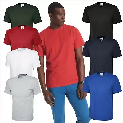 Buy Uneek Premium Cotton T-Shirt Mens Heavyweight Round Neck Casual Tee Tops S-3XL • 5.77£