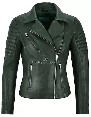 Buy Ladies Fashion Leather Jacket Biker Style 100% Real Leather Jacket  9334 • 119.75£
