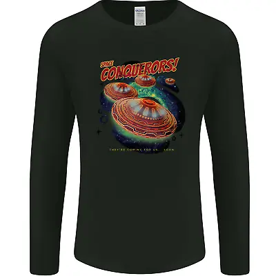 Buy Space Conquerors Alien Flying Saucer UFO Mens Long Sleeve T-Shirt • 11.99£