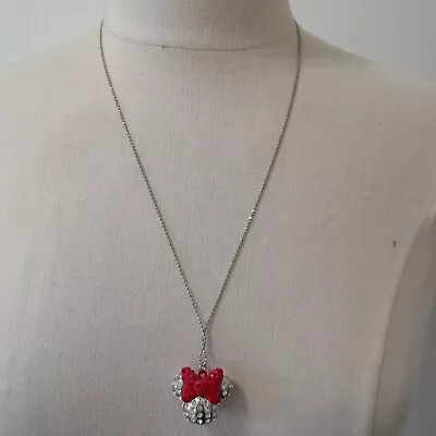 Buy Swarovski Disney Minnie Mouse Red Bow Diamante Necklace • 66£