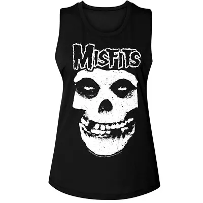 Buy Misfits Skull Logo Women's Tank Punk Rock Band Concert Tour Merch • 27.08£