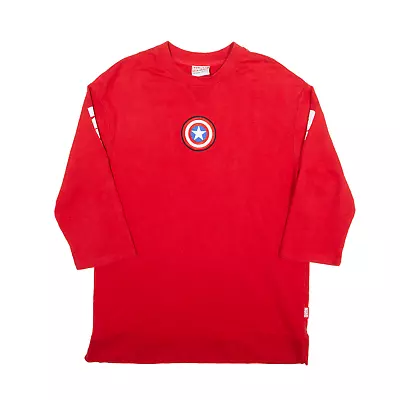 Buy MARVEL Captain American T-Shirt Red Long Sleeve Mens L • 12.99£