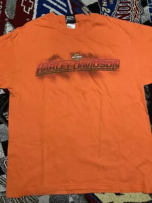 Buy Harley Davidson Vintage T Shirt Mens Large Orange Cody Wyoming Beartooth Biker • 26.46£